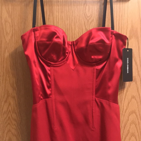 Final price! NWT Dolce and Gabbana red bustier dress ASO Anne Hathaway - Picture 3 of 14